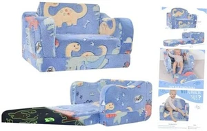 Thick Comfy Toddler Chair and Couch for Kids,2-in-1 Soft Plush Fold Out Sofa - Picture 1 of 7