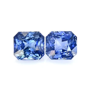 Ceylon (Sri Lanka) Radiant Blue Sapphire Pair 2.35CT - Picture 1 of 8