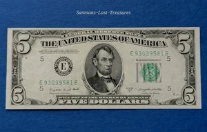 1950-C $5 Five Dollar Bill F.R.N GEM UNC RARE RICHMOND VIRGINIA. (( NO MOTTO )) - Picture 1 of 4