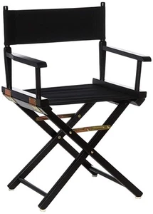 18 Inch Black Frame Solid Wood Folding Chair Classic Director Style Portable - Picture 1 of 10