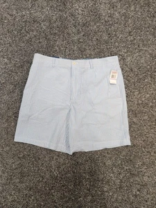 VINEYARD VINES Club Shorts Herren Gr. 38 blau weiß gestreift Seersucker NEU Neu mit Etikett - Bild 1 von 9