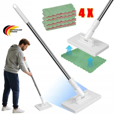Mop set with pressure clamp system floor mop set mop + 4 microfiber pad - Image 1 of 4