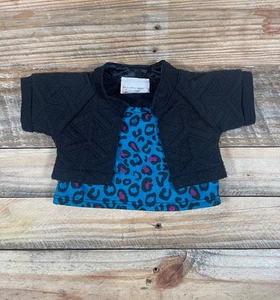 Build A Bear Workshop BABW blau Leopard schwarz Steppjacke Shirt Plüsch Accessoire - Bild 1 von 3