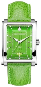 Cuervo y Sobrinos Prominente Automatic Steel Green Leather Unisex Watch 1015.1GR - Picture 1 of 4