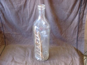 Très ancienne bouteille en verre avec échelle et personnage articulé fin XIXe ? - Imagen 1 de 15