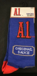 A.1. Original Sauce - Blue - Size Men's 6-12 - One Pair - Novelty Socks - Picture 1 of 3