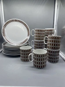 Thomas Rosenthal Medallion Porcelain Espresso Cup/Saucer Service for 8 Modern - Picture 1 of 14