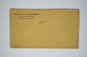 1957 Philadelphia US Mint Proof Set Envelope Only - No Coins - Bild 1 von 2