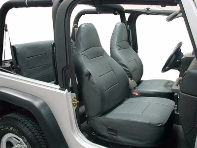 PARA JEEP WRANGLER TJ SAHARA S 1997-2002 FUNDAS DE ASIENTO DE CUERO AJUSTE PERSONALIZADO CARBÓN Foto 1 de 4