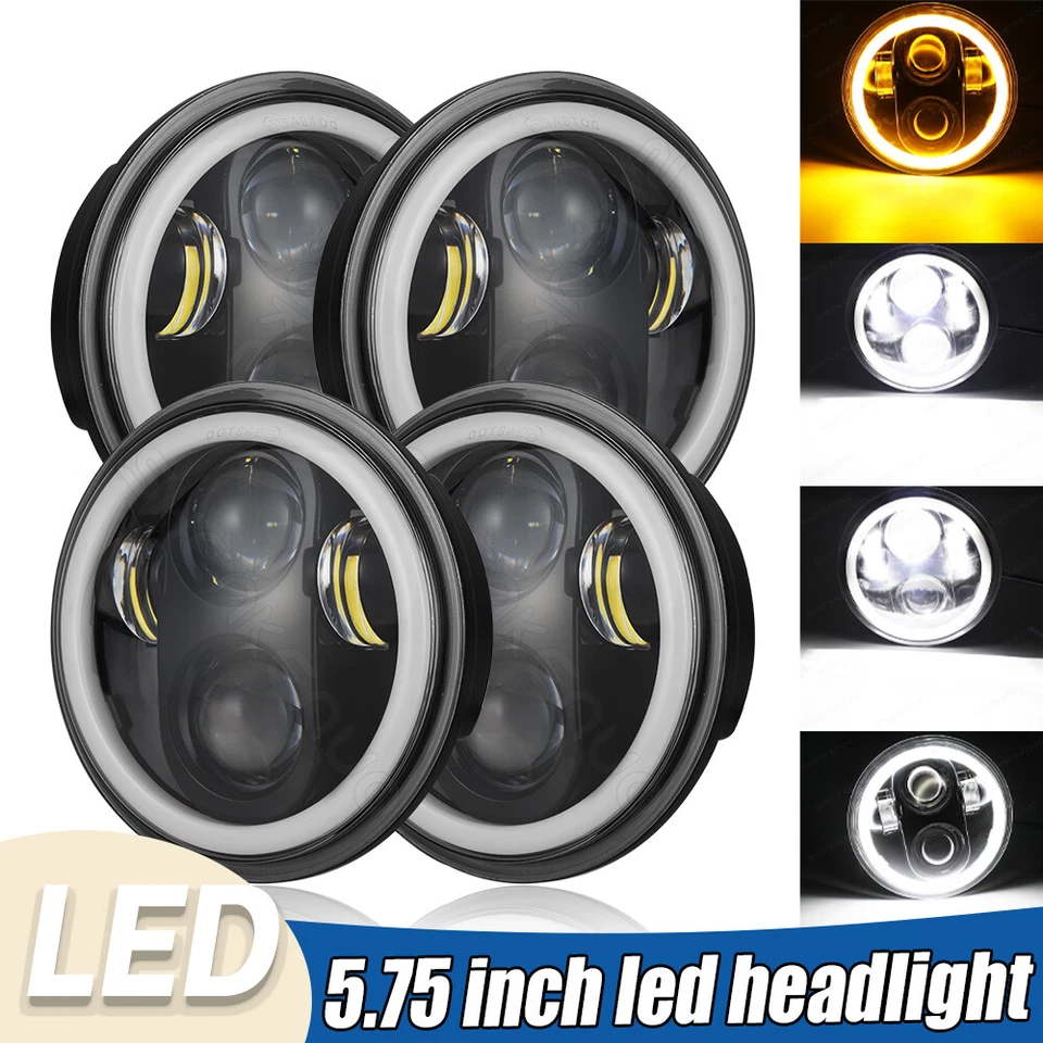 5.75" 5-3/4" Round LED Hi/Lo Headlights for Ford Ranchero Gran Torino 1965-1976 - Изображение 1 из 4