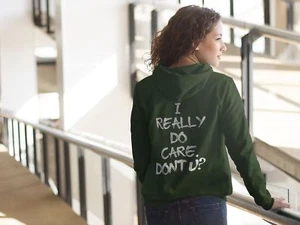 Melania Trump Protest Jacket - I Really Do Care Hooded Sweatshirt - Picture 1 of 6
