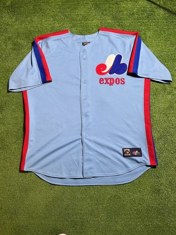 Montreal Expos Cooperstown Collection Baseball Jersey Blue Men Size 2XL MUGS #20 Cover