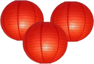 4英寸6英寸8英寸10英寸12英寸14英寸16英寸18圆形纸灯婚礼生日4英寸/10厘米,红色  — 第 1/4 张图片