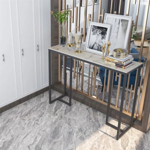 Modern Hallway Table fr Entryway Console Table With Heavy Duty Black Metal Frame - Picture 1 of 12