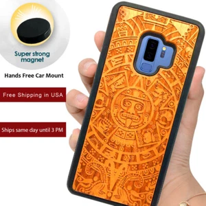 Wood Phone Case Phone Cover for Samsung Galaxy S9 + Strong Hands Free Magnet - Picture 1 of 28