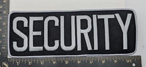 Großer Security Rückenaufnäher Abzeichen Emblem 10,75" x 4 weiß/schwarz für Jacke Weste - Bild 1 von 3