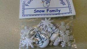 Botones Snow Family con Copos de Nieve Vintage Nuevos - Imagen 1 de 1