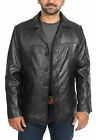 Leather Jacket Blazer Mens Black Men Coat Biker Vintage Lambskin Soft Racer 3