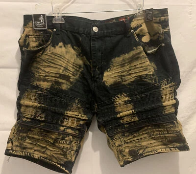 Lion Dynasty Mens Size 42 Acid Wash Denim Shorts  - Image 1 of 4