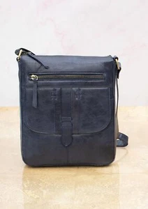 Prime Hide Woman's Arizona Large Navy Designer Leather Crossbody Acrossbody Bag - Picture 1 of 6