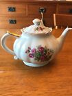 Vintage Norcrest Fine China Teapot 9” Wide 5.5” Tall Floral Print #229