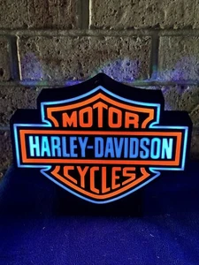 Harley-Davidson Bar Garage Desktop Mancave Decor LED light box Sign - Picture 1 of 1