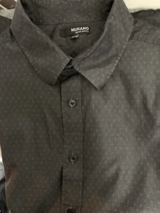Camicia da uomo Murano Liquid Luxury con bottoni LS cotone abito casual grigio 2XLT - Foto 1 di 5