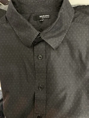 Murano Liquid Luxury Button Down LS Cotton Dress Casual Gray Mens Shirt 2XLT - Image 1 of 4