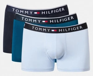 Tommy Hilfiger Men's Smooth Stretch Trunks 3-Pack-BlueWave/Deep Blue/Midni (M) - Picture 1 of 5