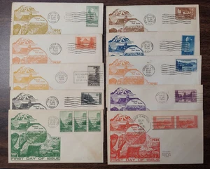 US #740-9, National Parks FDC's, Complete set with WSE/Dyer cachets - Picture 1 of 1
