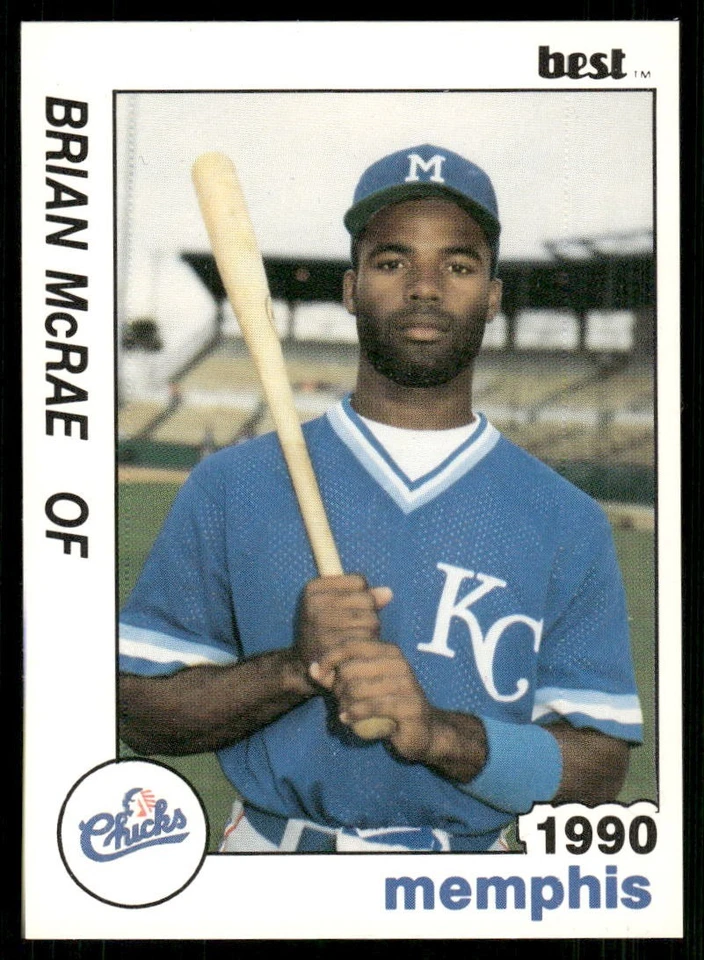 1990 Best Cards Memphis Chicks BRIAN MCRAE RC ROYALS - Image 1 of 1