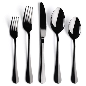 Schwarzes Besteckset für 8,40-teiliges Silberbesteckset für 8, SANLUNS Utensiliensets... - Bild 1 von 7