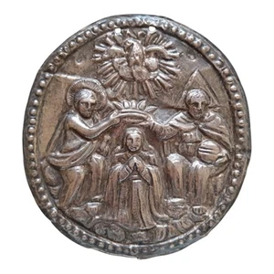 *HH* Antica Placca Ex Voto Religiosa Votiva Devozionale Santissima Trinità Gesù - Picture 1 of 17