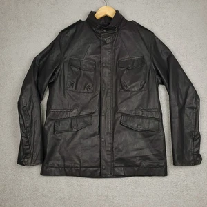 Rag and Bone Jacket Mens 42 Black Utility Waxy Nylon Packable Hood Made in USA - Picture 1 of 24