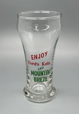 De colección Ford's Kola and Mountin Breze Fuente de Soda Vaso para Beber/Decoración de Cueva de Hombre Foto 1 de 4