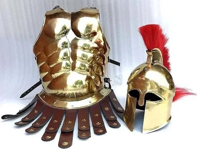 Casco Corinthian Latón Pulido Armadura Muscular Coraza - Disfraz de Halloween Armadura Foto 1 de 4