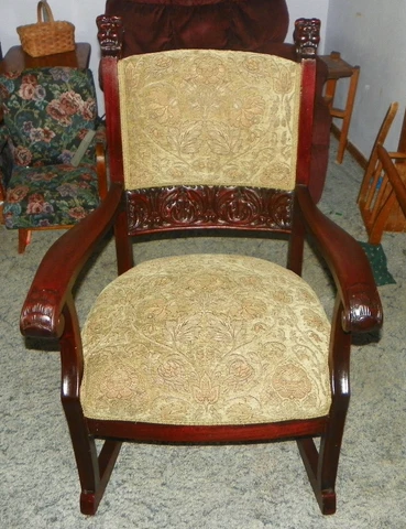 Solid Mahogany Carved Griffon Rocker / Rocking Chair  (R88) Cover