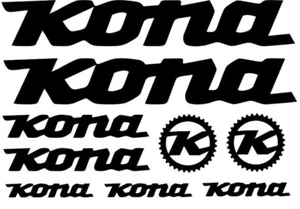 KONA Stickers Decals Custom Sizes Cycling Bike Colours Frame Fork MTB Road BMX - Imagen 1 de 14