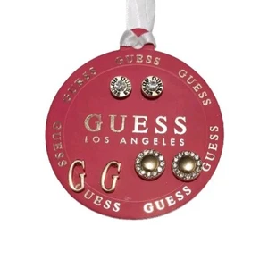 Guess Los Angeles Women Gold-Tone & Crystal Stud Earrings Set 3 Pairs - Picture 1 of 4