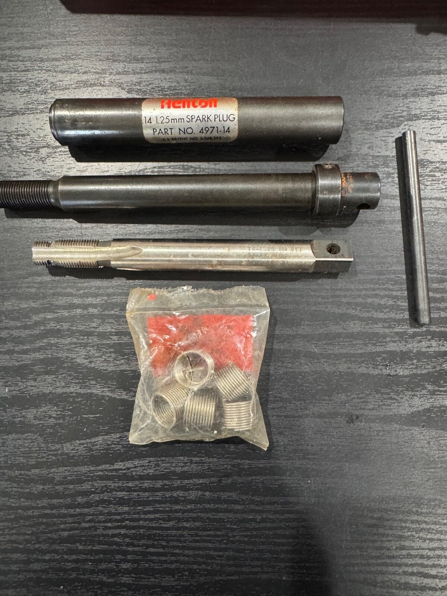 M12x1.25 Helicoil Thread Repair Kit - 10 Inserts & M14x1.25 Tap For Spark Plug Thread Repair