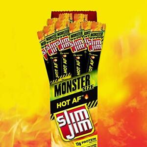 Slim Jim Monster Rauchfleisch Snack Stick, heißer AF-Geschmack 1,94 Unzen. Stick (18 Stück)