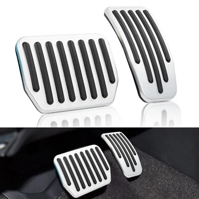 For Tesla Model 3/Y Non-Slip Accelerator Brake Foot Rest Pedal Pad Covers Silver - Image 1 of 4