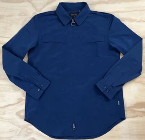 Barbour Beacon Full Zip Jacket Shacket Nylon Shirt Windbreaker Blue US Small UKM - Picture 1 of 12