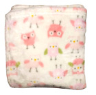 36753 OWL Baby Girl Blanket Pink Green Beige Cream Lovey 30x40 Allura Jewelry 