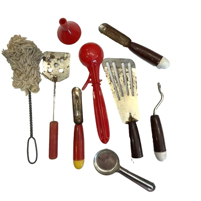Collector’s Vintage Child's Toy Cooking Utensils Mismatched Lot Imaginative Play - Image 1 of 3