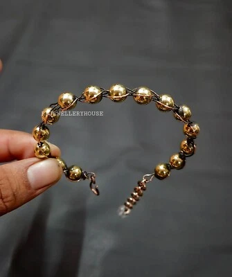 Brazalete de cuentas de latón para joyería de alambre de cobre hecho a mano regalos de cumpleaños Foto 1 de 4