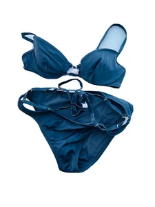 Victoria’s Secret bikini 34B black medium bottoms Padded Lined Cups - Picture 1 of 8