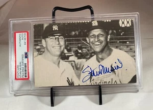 Stan Musial Signed Postcard, with Mickey Mantle, PSA/DNA Certified (SM61) - Picture 1 of 3