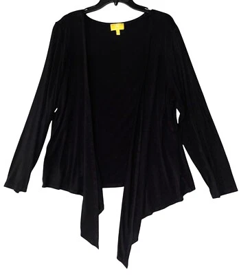Cárdigan Liz Lange negro talla grande frente abierto 1X manga larga Foto 1 de 4