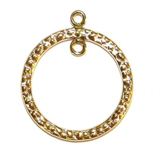 Aro circular redondo de doble cara relleno de oro de 14 quilates M464 de 17 mm con caída de bucle 1 pieza - Imagen 1 de 1